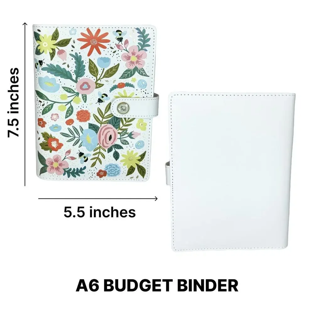 A6 Budget Binder, Cash Envelopes, Reusable Tracker Sheets, Money Binder